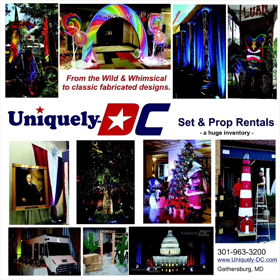 Uniquely DC Prop and Set rentals in Washington DC, Maryland and Northern Virginia. 
