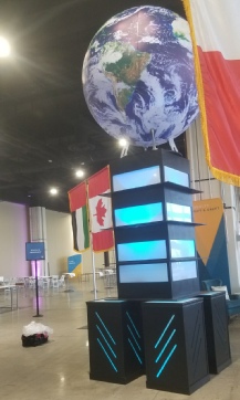 Giant Earthsphere Globe as the centerpiece to a convention tradeshow exhibition in Washington DC.