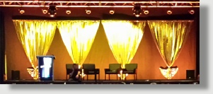 Uniquely DC Stage drapery for business meetings and general session productions.