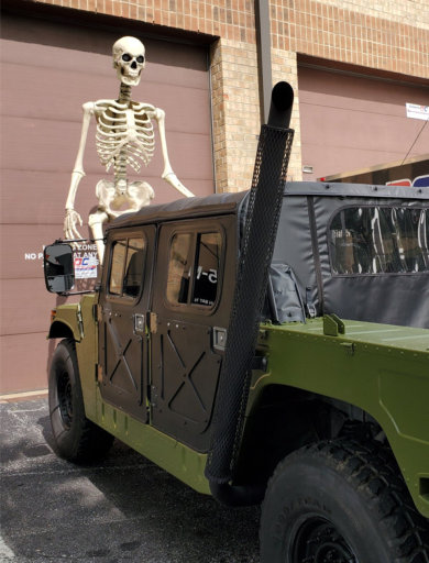 16' skeleton and military HUMVEE rentals in Washington DC